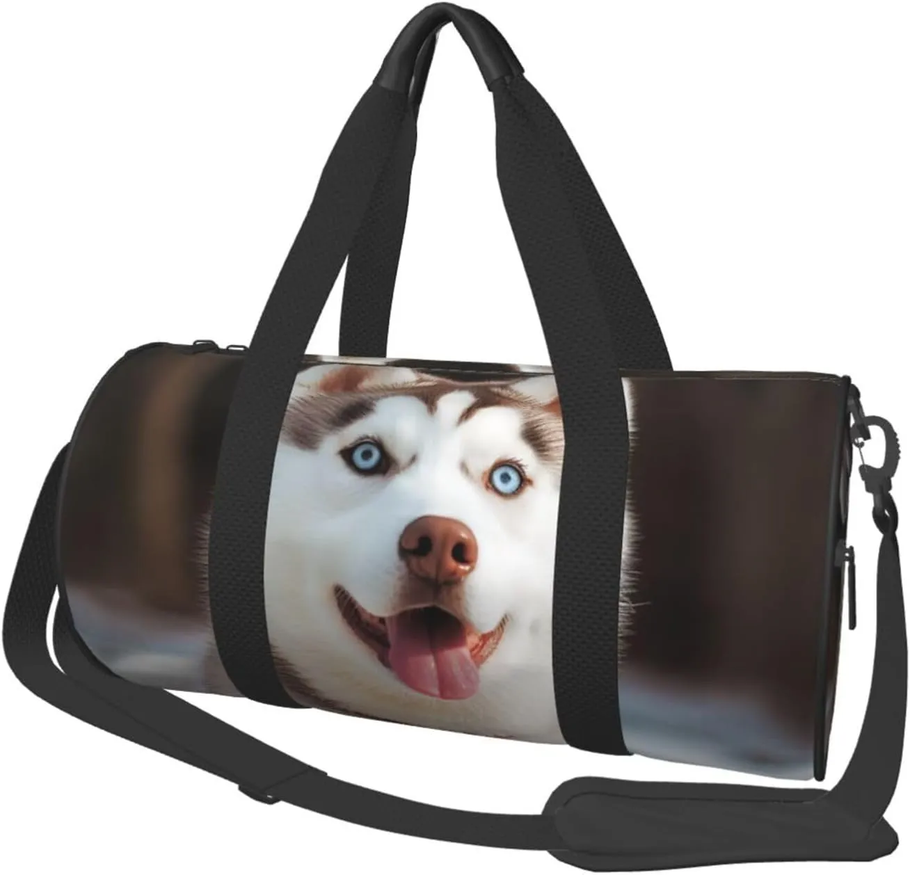 Gym Bags Small Husky Piquant Dog Duffel Bag Overnight Bag with Shoe Compartment Carryon Bag for Men Women
