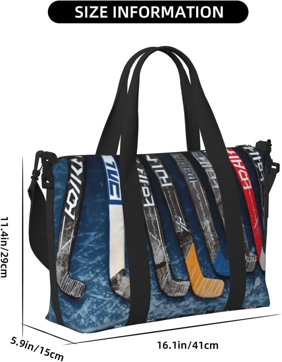 Gym Bags Small Ice Hockey Sticks Duffel Bag Overnight Bag with Shoe Compartment Carryon Bag for Men Women