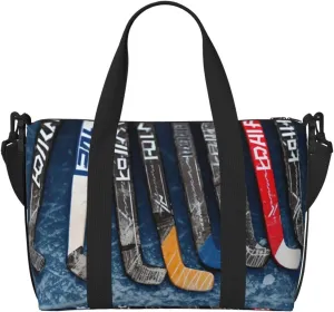 Gym Bags Small Ice Hockey Sticks Duffel Bag Overnight Bag with Shoe Compartment Carryon Bag for Men Women