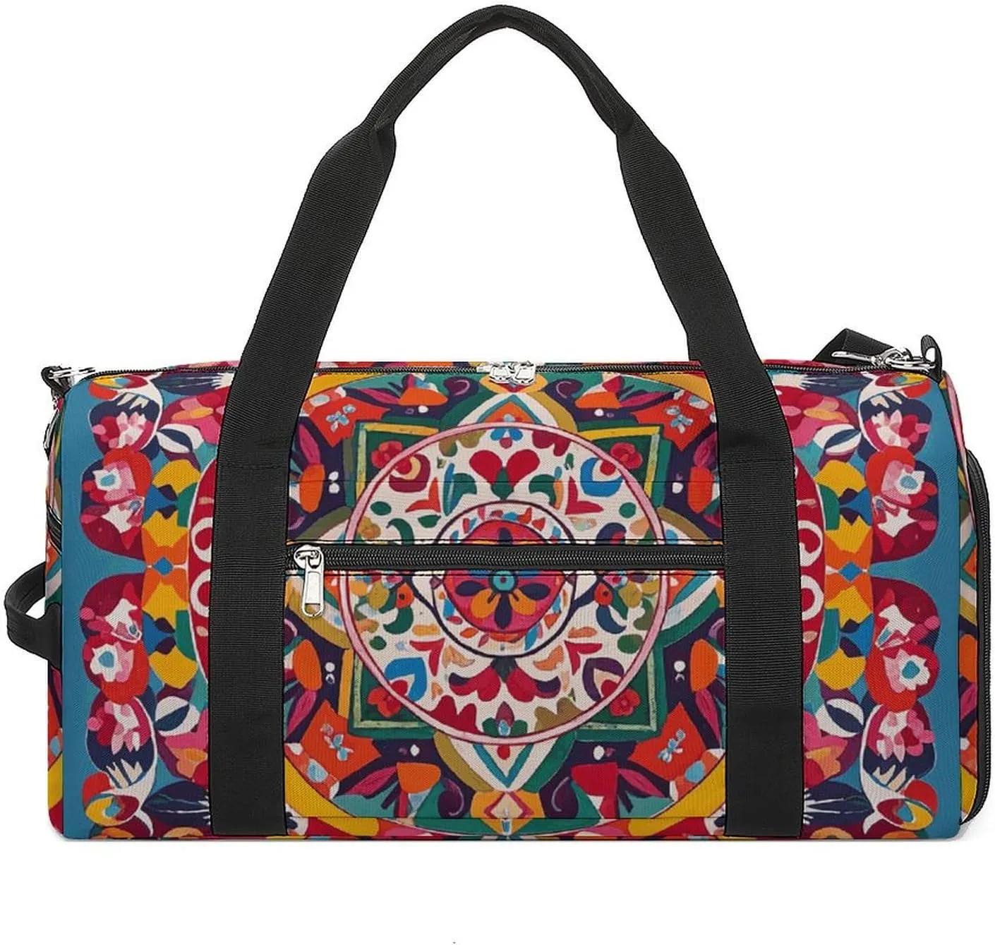 Gym Bags Small Mexican Folk Art Boho Duffel Bag Overnight Bag with Shoe Compartment Carryon Bag for Men Women