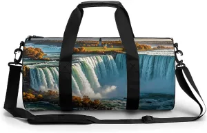 Gym Bags Small Niagara Fall Duffel Bag Overnight Bag with Shoe Compartment Carryon Bag for Men Women