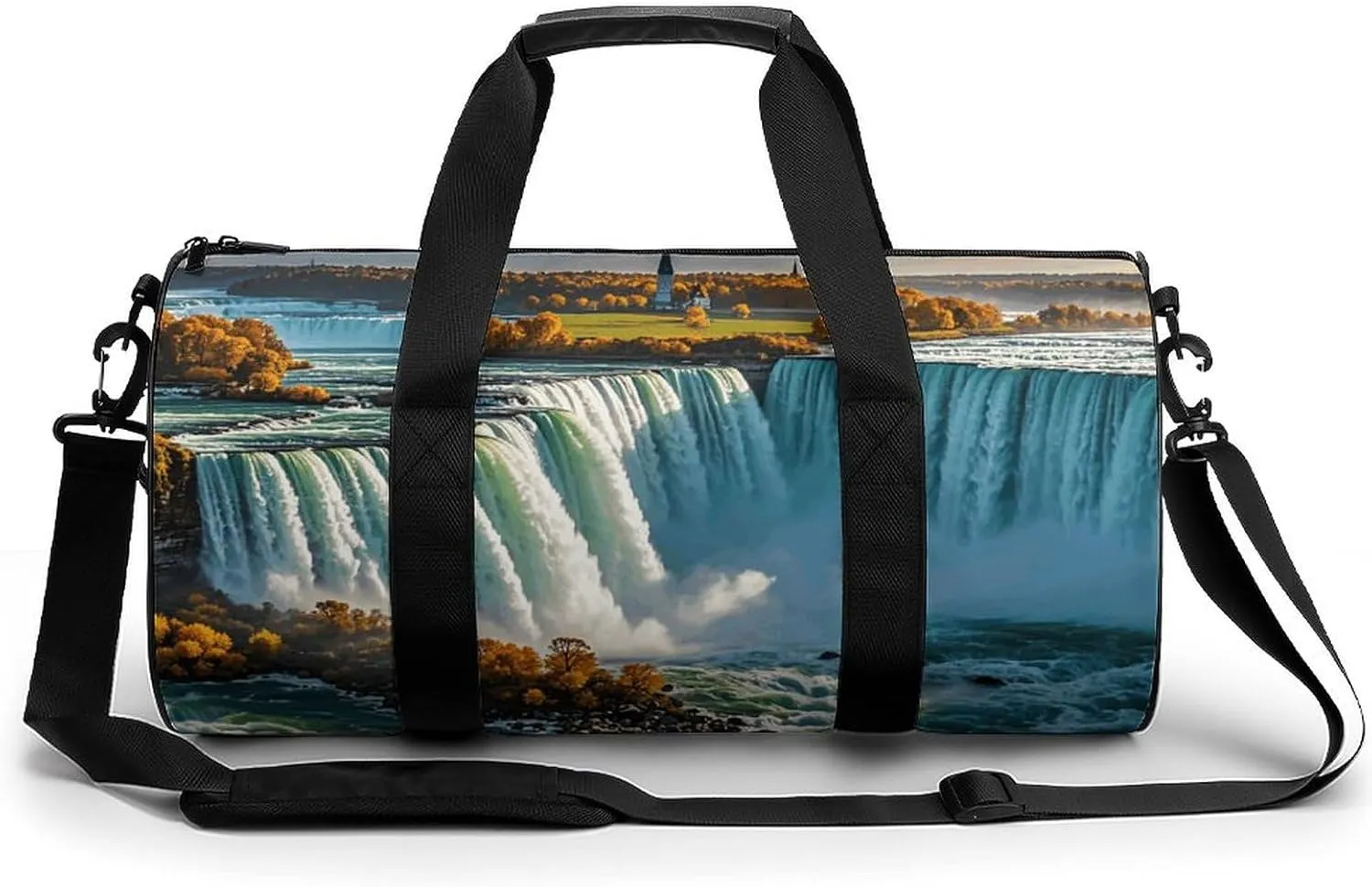 Gym Bags Small Niagara Fall Duffel Bag Overnight Bag with Shoe Compartment Carryon Bag for Men Women