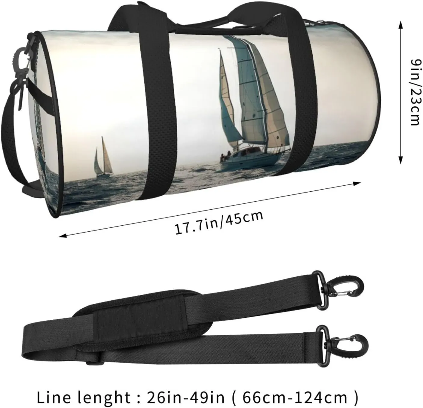 Gym Bags Small Ocean Sailing Duffel Bag Overnight Bag with Shoe Compartment Carryon Bag for Men Women