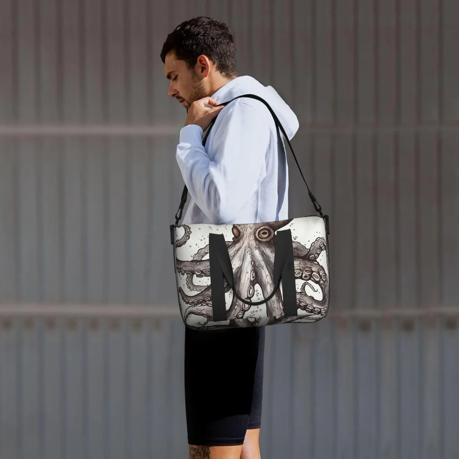 Gym Bags Small Octopus Duffel Bag Overnight Bag with Shoe Compartment Carryon Bag for Men Women