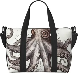 Gym Bags Small Octopus Duffel Bag Overnight Bag with Shoe Compartment Carryon Bag for Men Women
