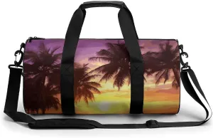 Gym Bags Small Palm Trees at Sunset Duffel Bag Overnight Bag with Shoe Compartment Carryon Bag for Men Women