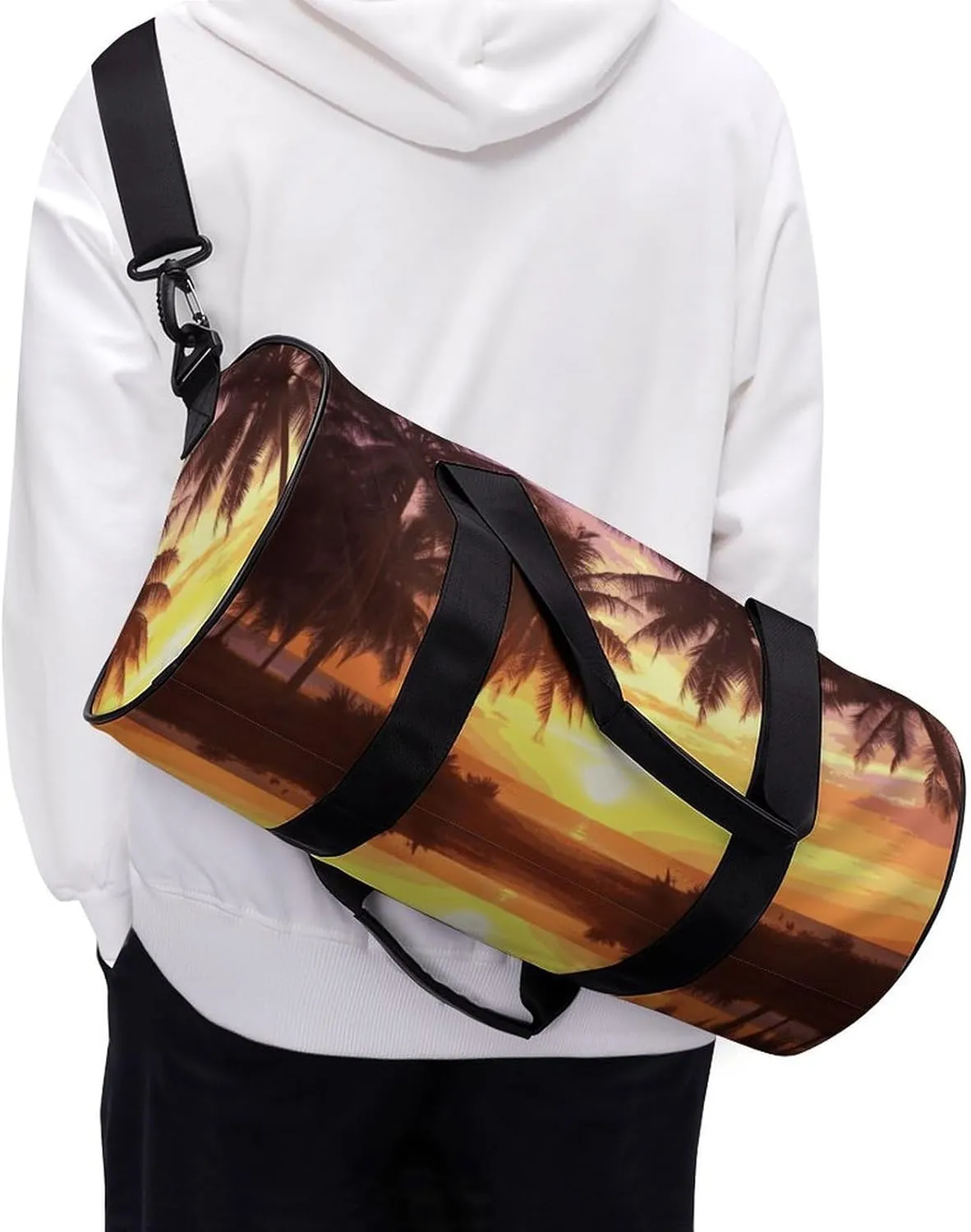 Gym Bags Small Palm Trees at Sunset Duffel Bag Overnight Bag with Shoe Compartment Carryon Bag for Men Women