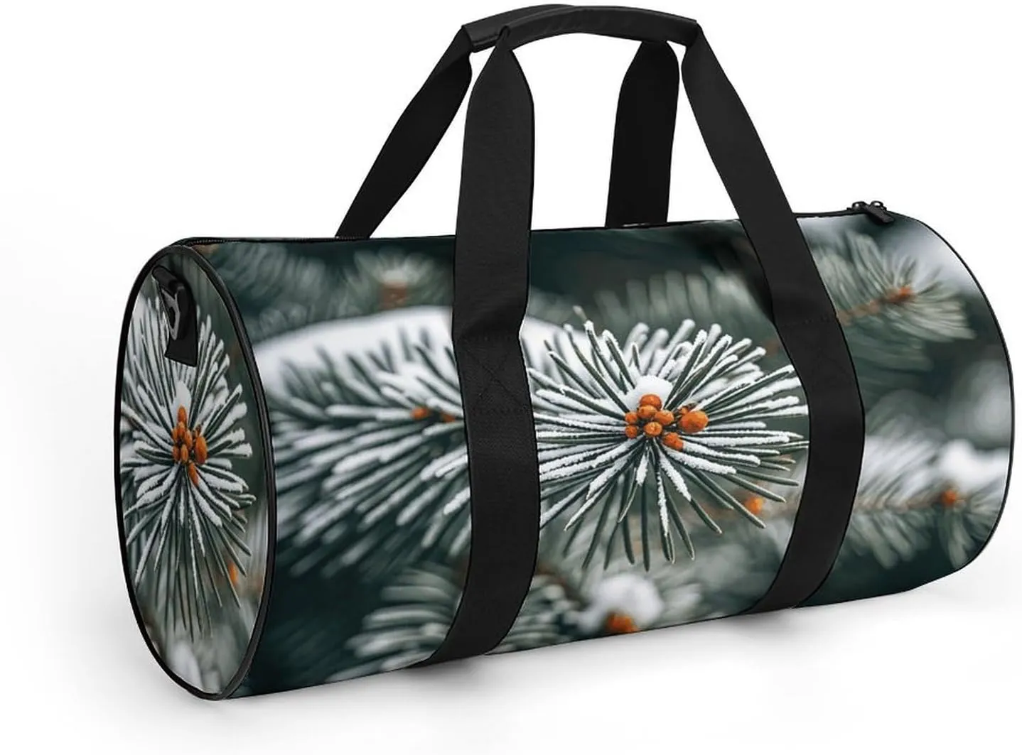 Gym Bags Small Pine Needle Tree Winter Duffel Bag Overnight Bag with Shoe Compartment Carryon Bag for Men Women