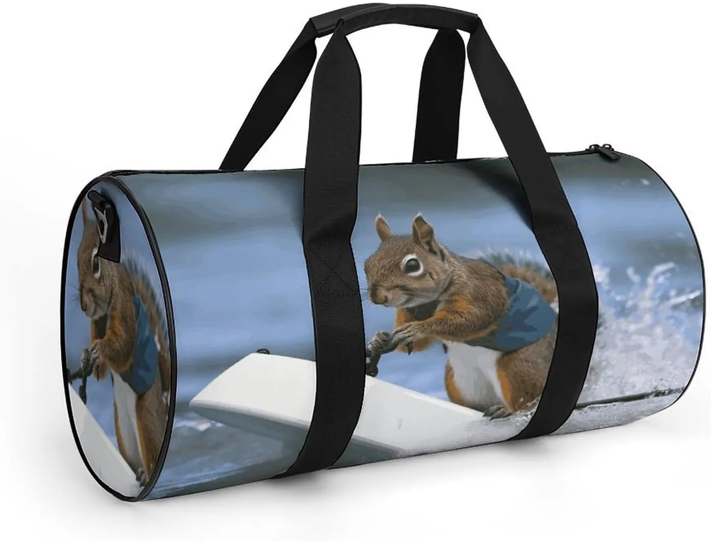 Gym Bags Small Water Skiing Squirrel Duffel Bag Overnight Bag with Shoe Compartment Carryon Bag for Men Women