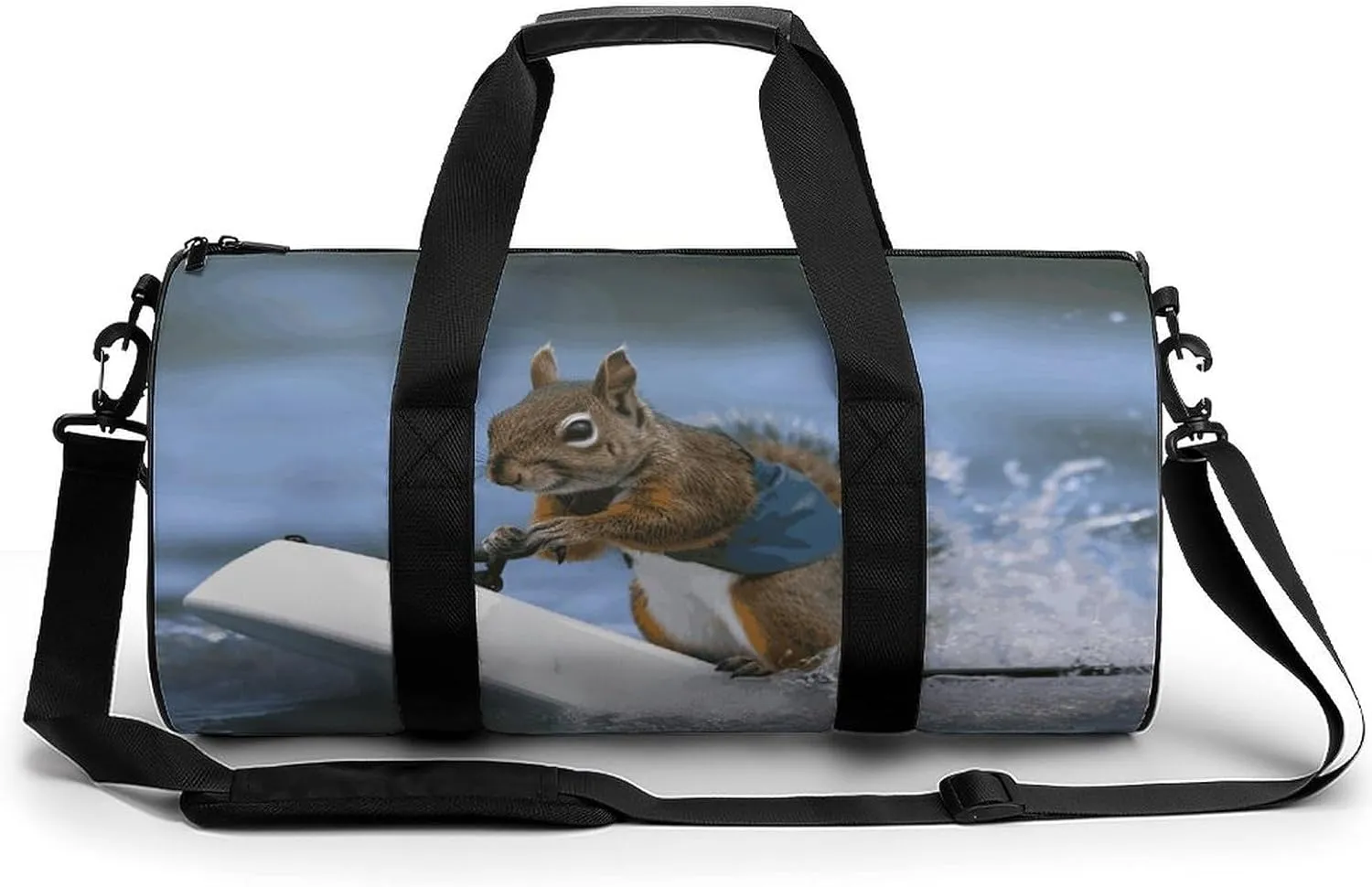 Gym Bags Small Water Skiing Squirrel Duffel Bag Overnight Bag with Shoe Compartment Carryon Bag for Men Women