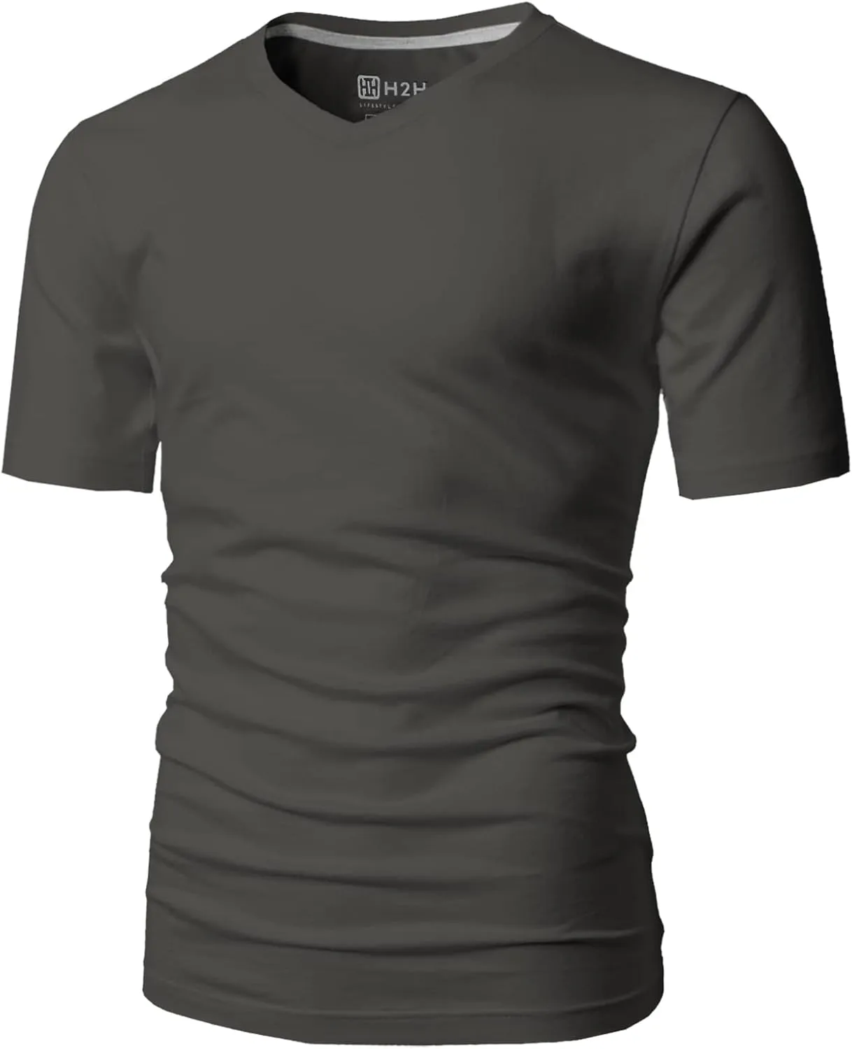 H2H Mens Casual Slim Fit Short Sleeve T-Shirts Soft Lightweight V-Neck/Crew-Neck Size XS to 3XL