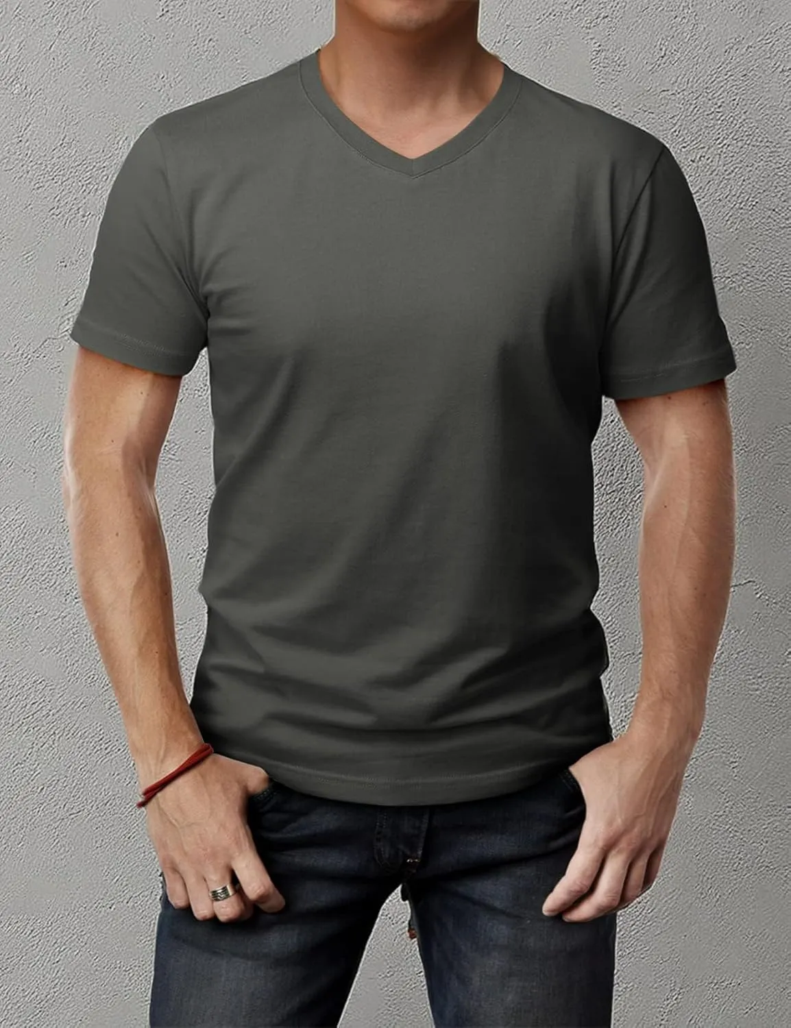 H2H Mens Casual Slim Fit Short Sleeve T-Shirts Soft Lightweight V-Neck/Crew-Neck Size XS to 3XL