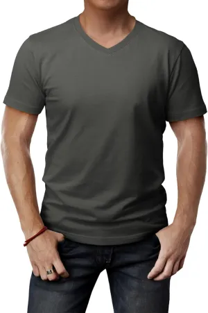 H2H Mens Casual Slim Fit Short Sleeve T-Shirts Soft Lightweight V-Neck/Crew-Neck Size XS to 3XL