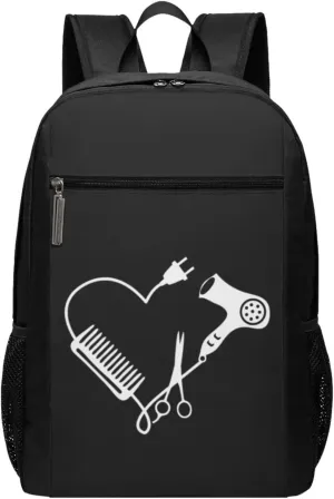Hairdresser Stylist Gift Travel Laptop Backpack, Business Anti Theft Slim Sturdy Laptops Backpacks, College Computer Bag Gift for Men & Women Fits 17 Inch Notebook,Black