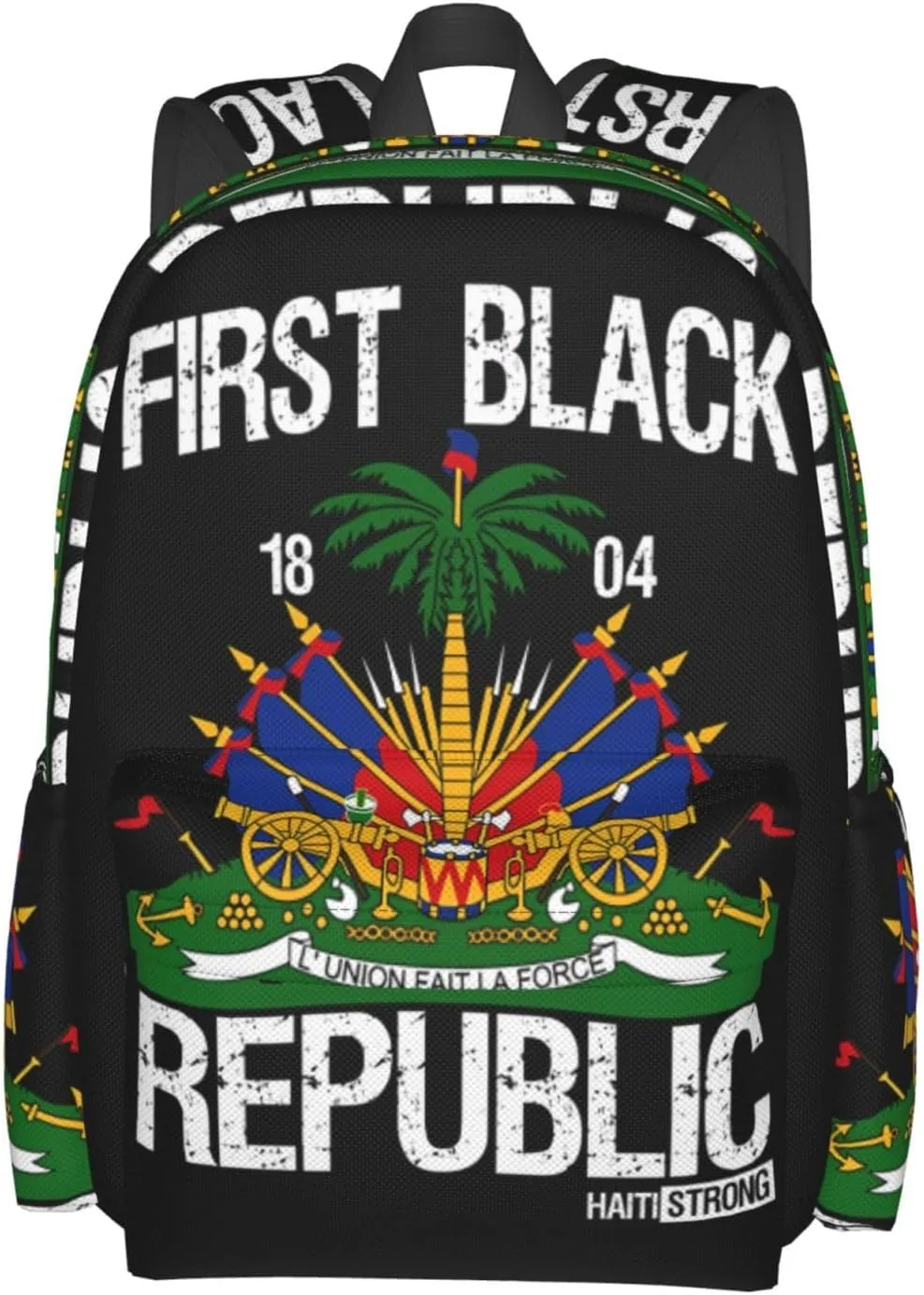 Haitian Flag First Black Republic 1804 Large Travel Backpack Casual Backpacks Laptop Daypack Working Rucksack Lightweight Back Pack Sports Bag with Adjustable Shoulder Strap