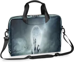 Halloween Tombstone Laptop Bag 16 Inch with Shoulder Straps & Handle Water-Resistant Durable Messenger Bag for Men Women Business Office Travel Gifts