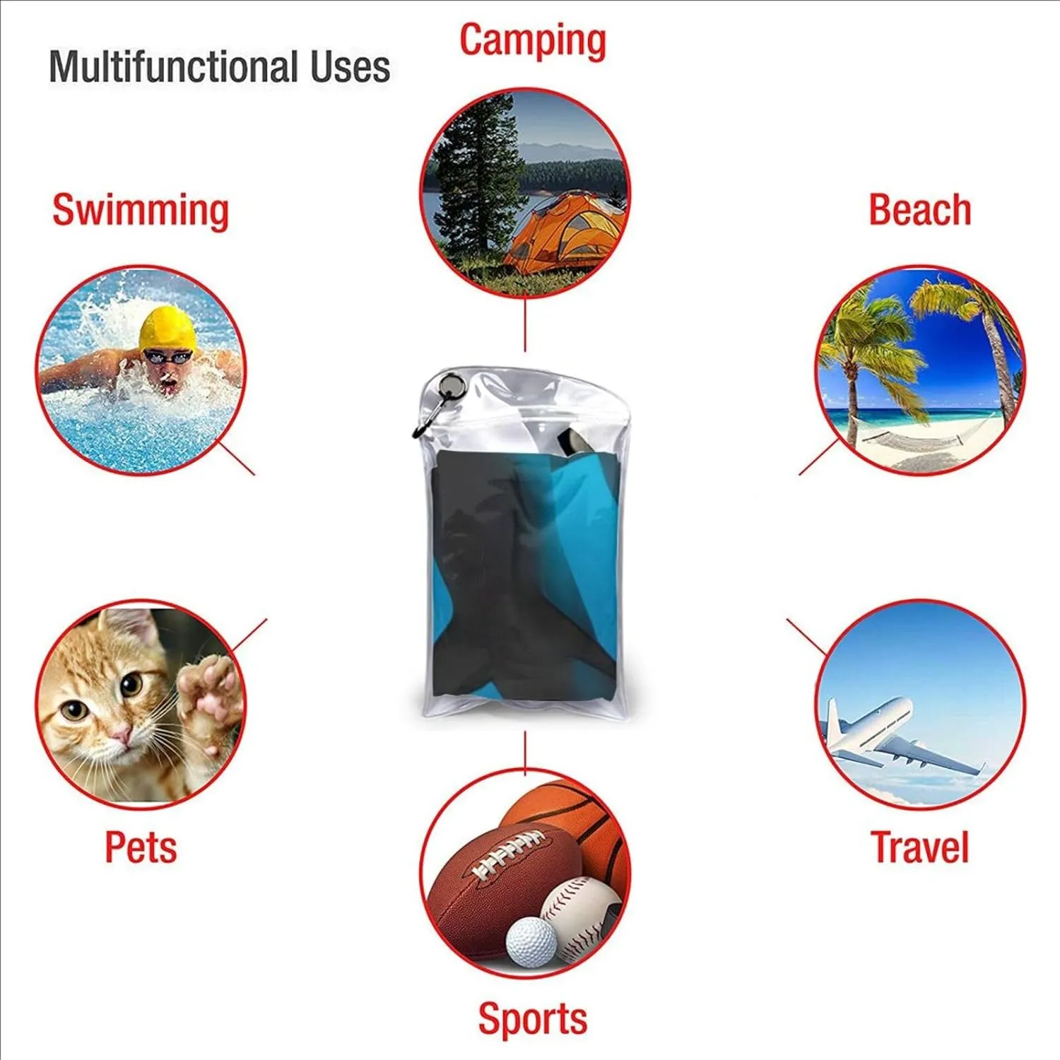 Hammerhead Sharks Microfiber Bath Towel,Super Absorbent,Fast Drying.Used for Beaches,Camping,Swimming and Gyms.