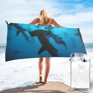 Hammerhead Sharks Microfiber Bath Towel,Super Absorbent,Fast Drying.Used for Beaches,Camping,Swimming and Gyms.