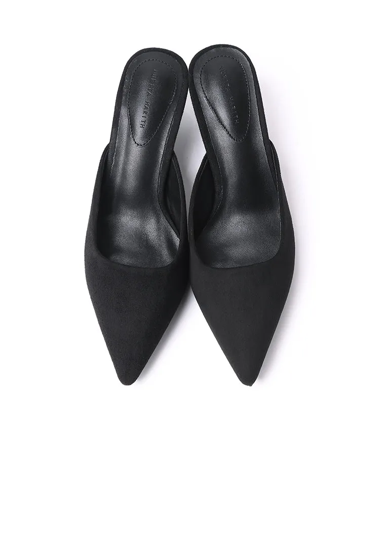 Hana Suede Pumps Heels (Black)