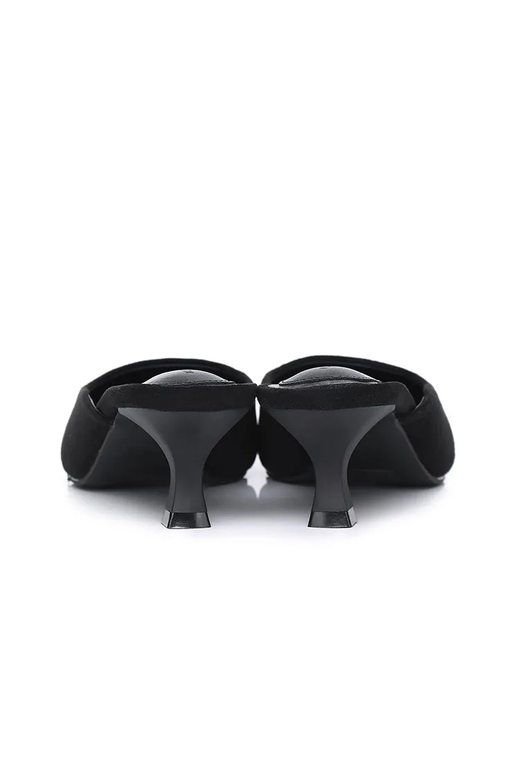 Hana Suede Pumps Heels (Black)