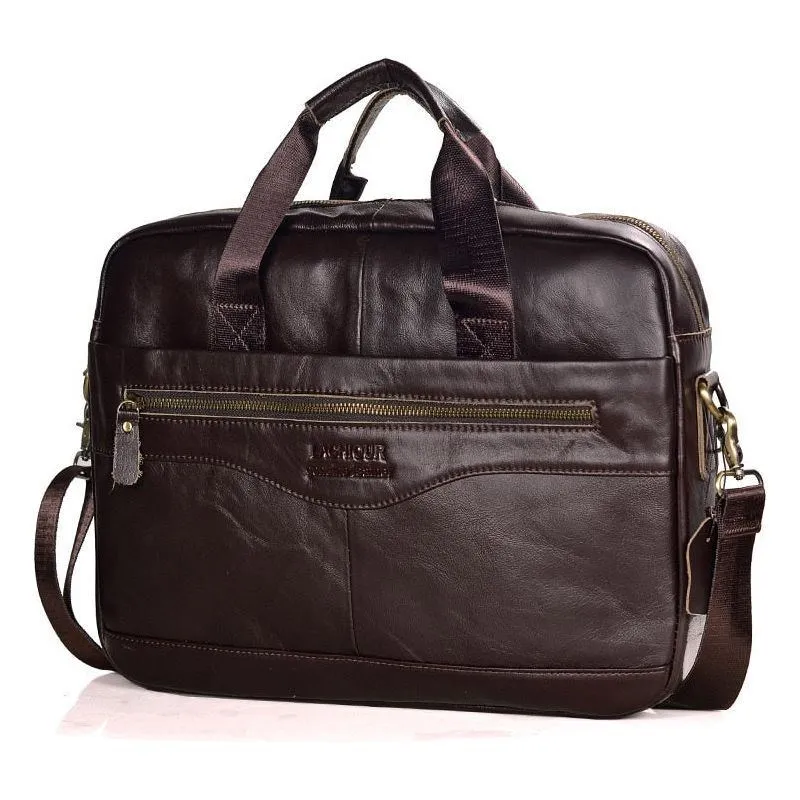 Handbags Casual Leather Laptop Bags Male Business Travel