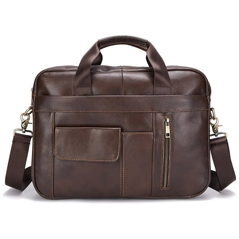 Handbags Casual Leather Laptop Bags Male Business Travel