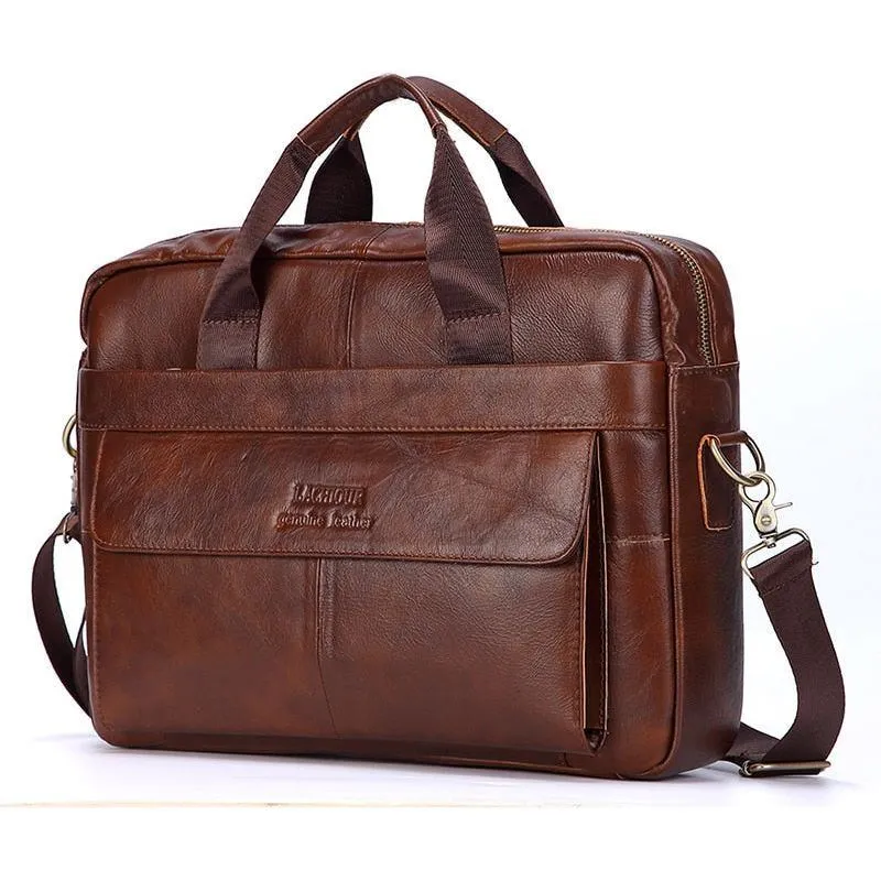 Handbags Casual Leather Laptop Bags Male Business Travel