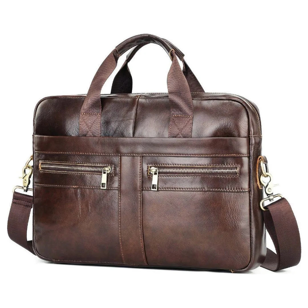 Handbags Casual Leather Laptop Bags Male Business Travel