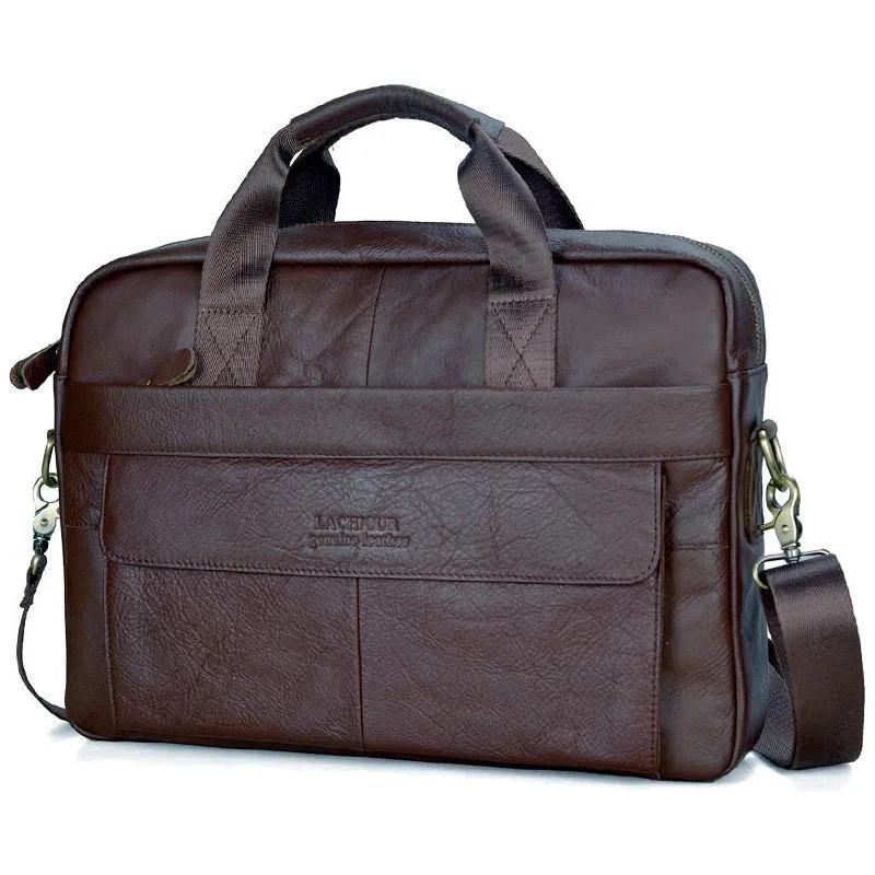 Handbags Casual Leather Laptop Bags Male Business Travel
