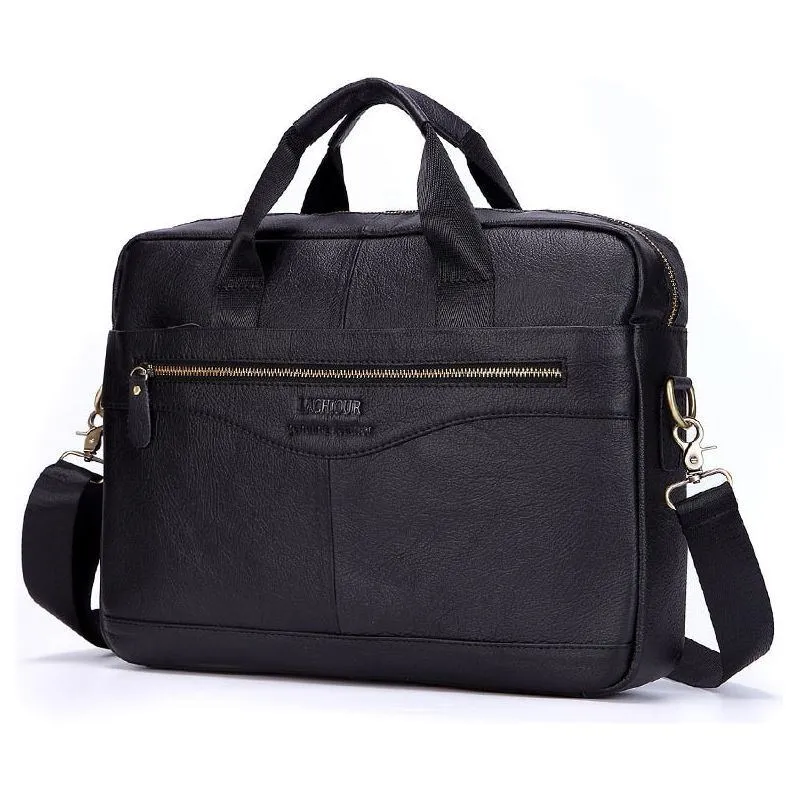 Handbags Casual Leather Laptop Bags Male Business Travel