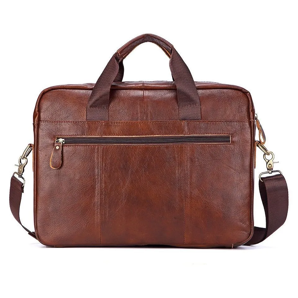 Handbags Casual Leather Laptop Bags Male Business Travel