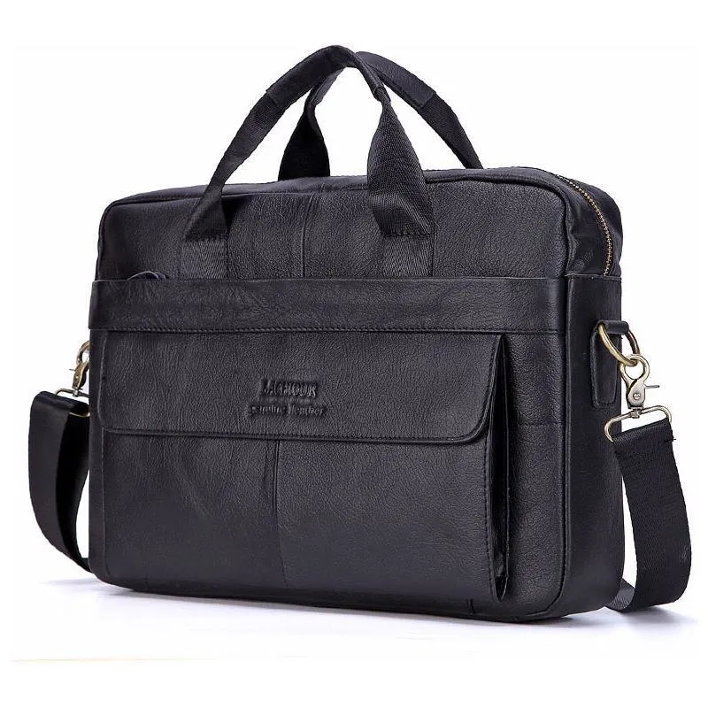 Handbags Casual Leather Laptop Bags Male Business Travel
