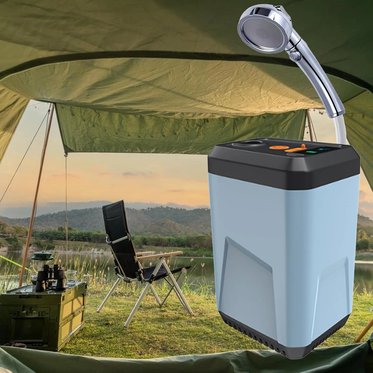Handheld Rechargeable Camping Shower Portable Camp Shower Pumps Outdoor Shower Head for Camping Hiking Traveling