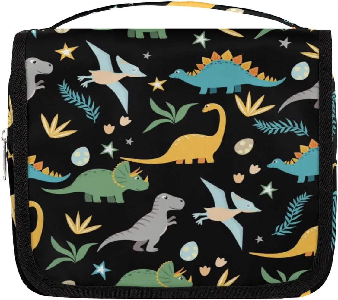 Hanging Toiletry Bag for Men,Dino Dinosaur Travel Cosmetic Makeup Bag Travel Organizer,Waterproof Travel Bag for Toiletries Accessories,Travel Essentials for Woman