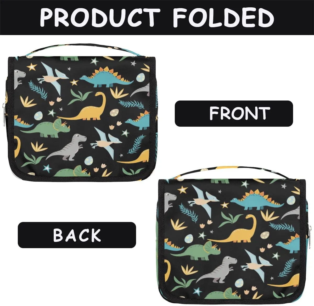 Hanging Toiletry Bag for Men,Dino Dinosaur Travel Cosmetic Makeup Bag Travel Organizer,Waterproof Travel Bag for Toiletries Accessories,Travel Essentials for Woman