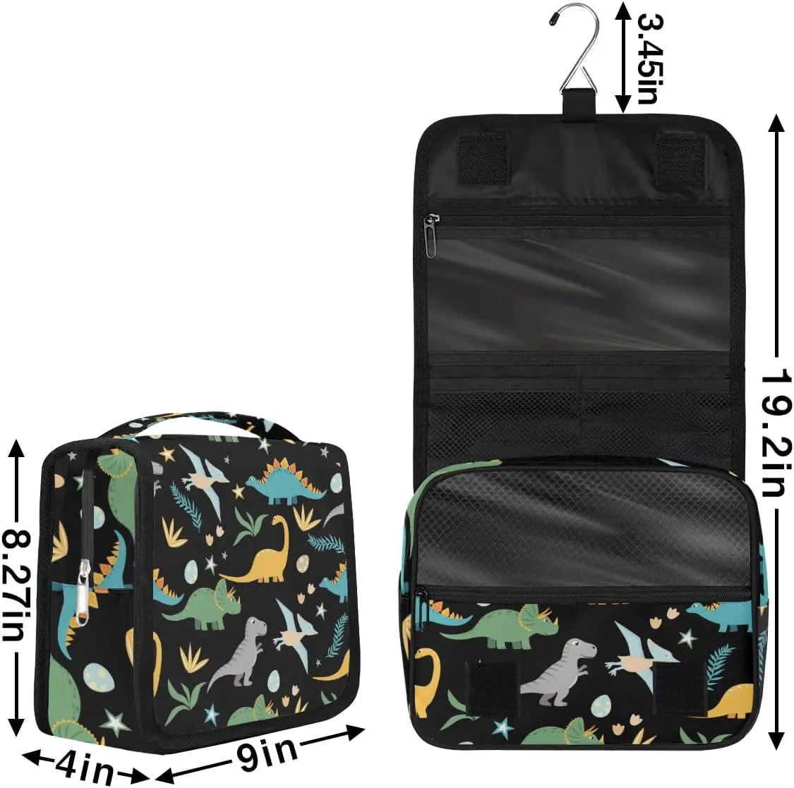 Hanging Toiletry Bag for Men,Dino Dinosaur Travel Cosmetic Makeup Bag Travel Organizer,Waterproof Travel Bag for Toiletries Accessories,Travel Essentials for Woman