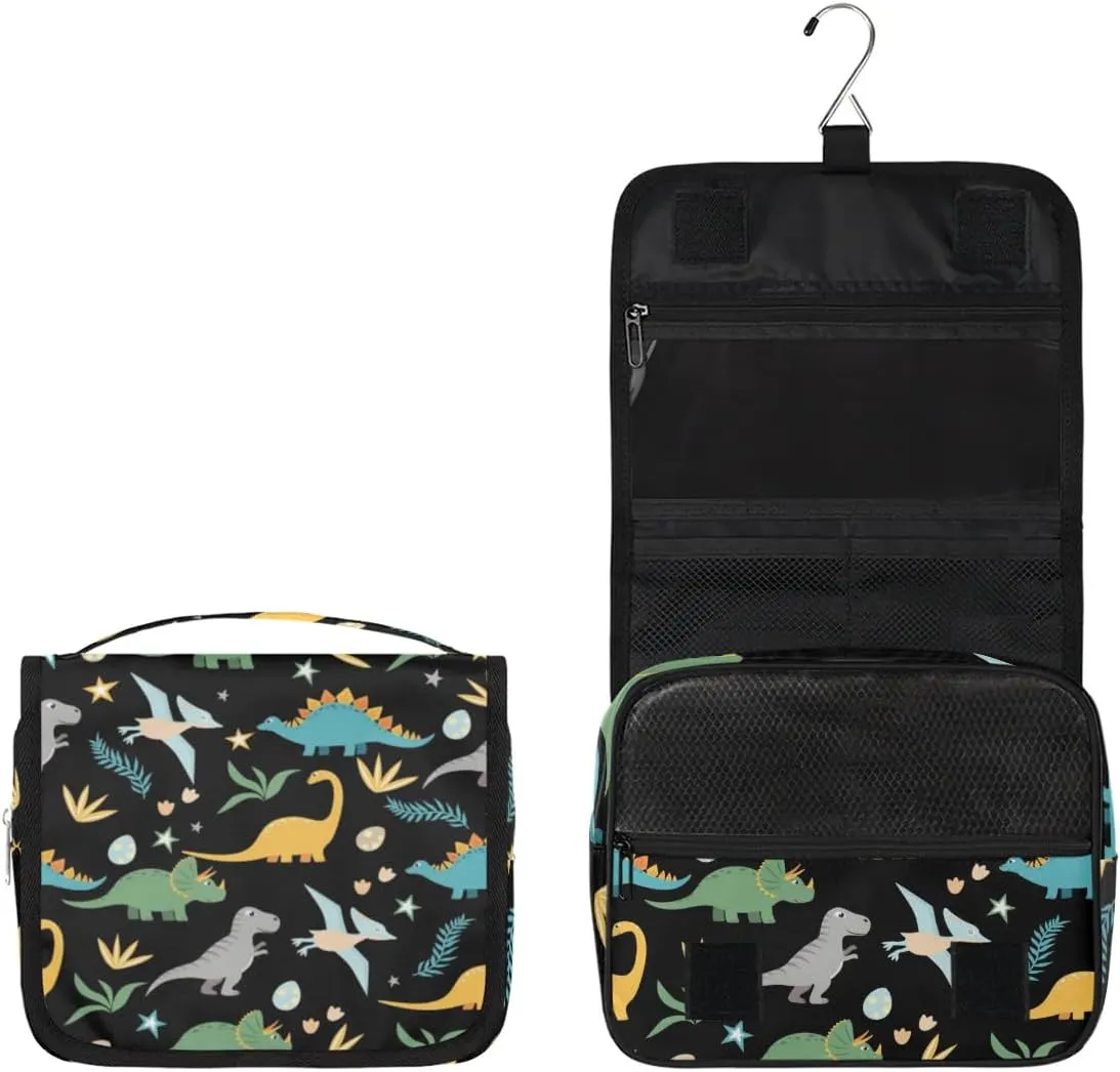 Hanging Toiletry Bag for Men,Dino Dinosaur Travel Cosmetic Makeup Bag Travel Organizer,Waterproof Travel Bag for Toiletries Accessories,Travel Essentials for Woman