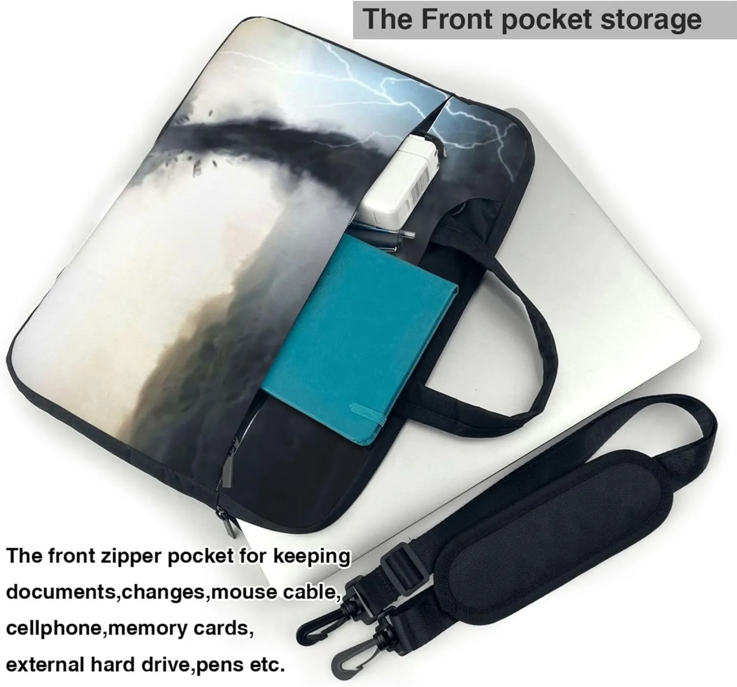 Hawaiian Surfer Sea Palm Trees Retro Laptop Shoulder Bag ​for Men Women, Computer Carrying Case Messenger Bag with Strap
