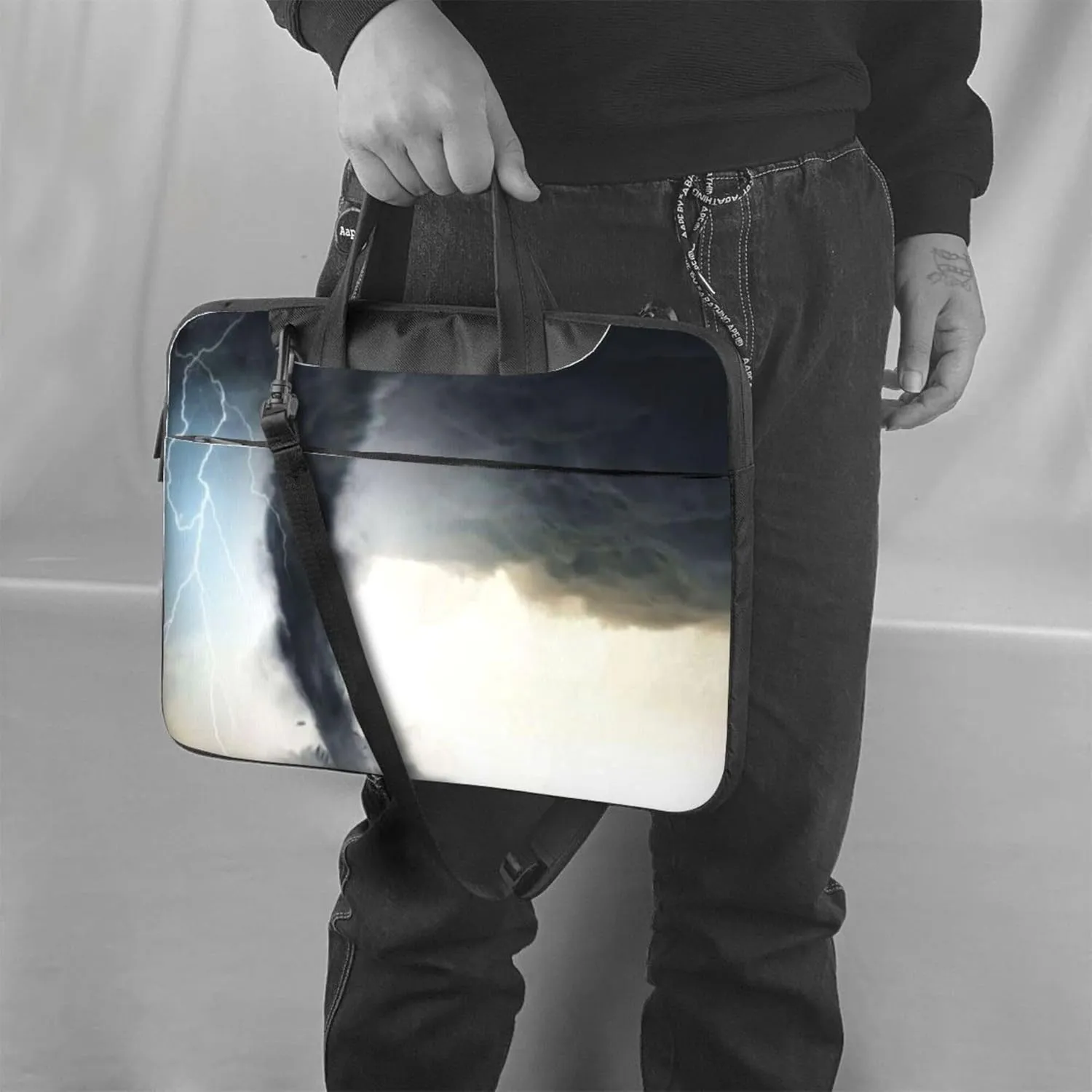 Hawaiian Surfer Sea Palm Trees Retro Laptop Shoulder Bag ​for Men Women, Computer Carrying Case Messenger Bag with Strap