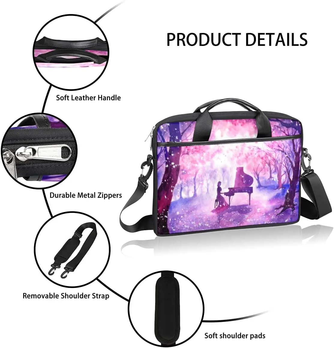 Hawaiian Tiki Pattern Laptop Shoulder Messenger Bag Waterproof Laptop Briefcase with Handle and Padded Strap Case Sleeve