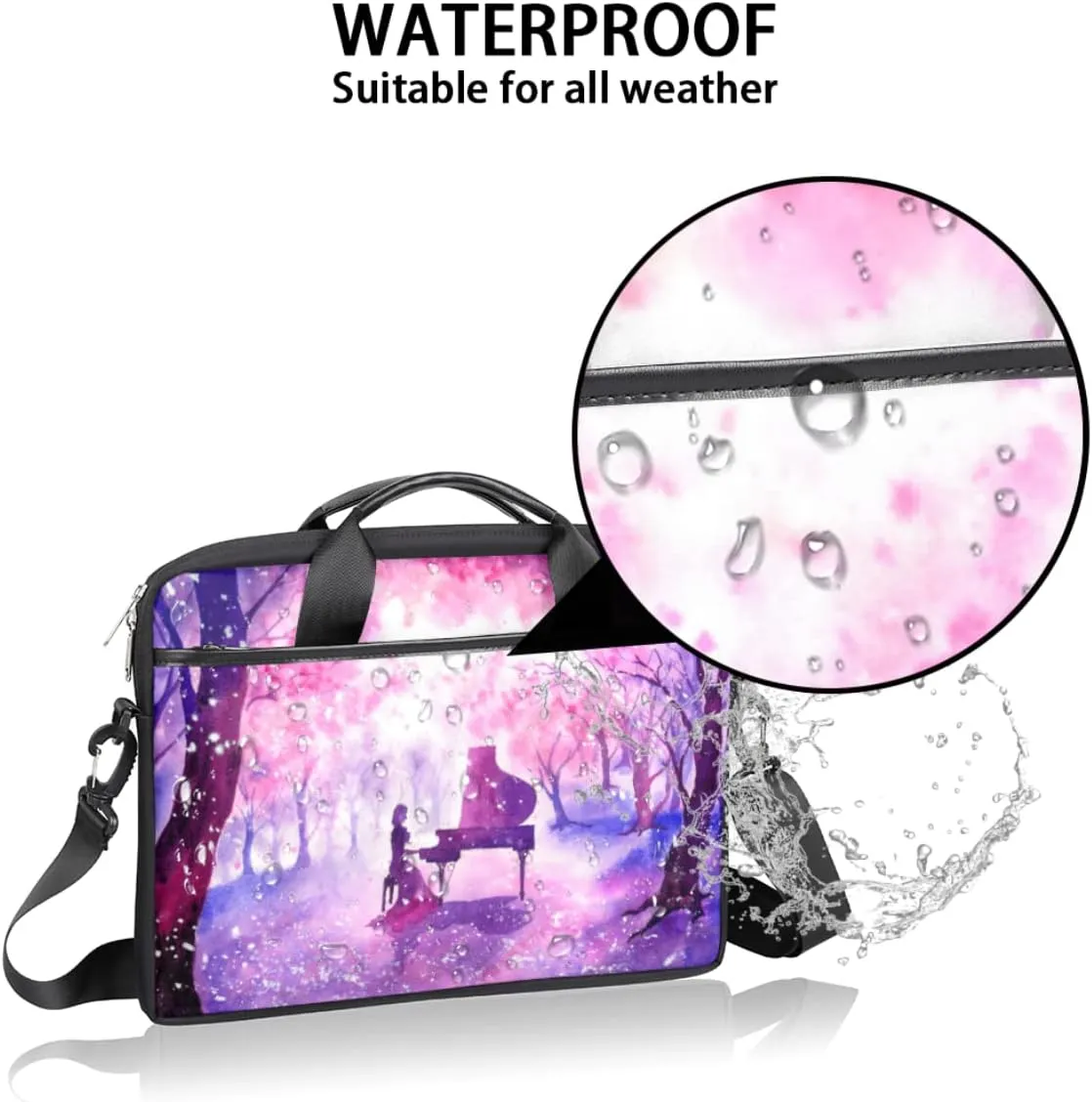 Hawaiian Tiki Pattern Laptop Shoulder Messenger Bag Waterproof Laptop Briefcase with Handle and Padded Strap Case Sleeve