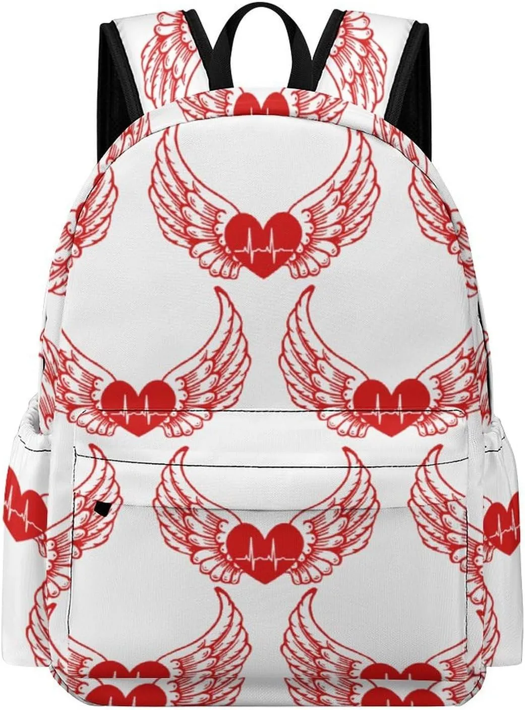 Heartbeat Wings Fashion Laptop Backpack Purse Travel Backpack Casual Shoulder Bag for Work Shopping Camping