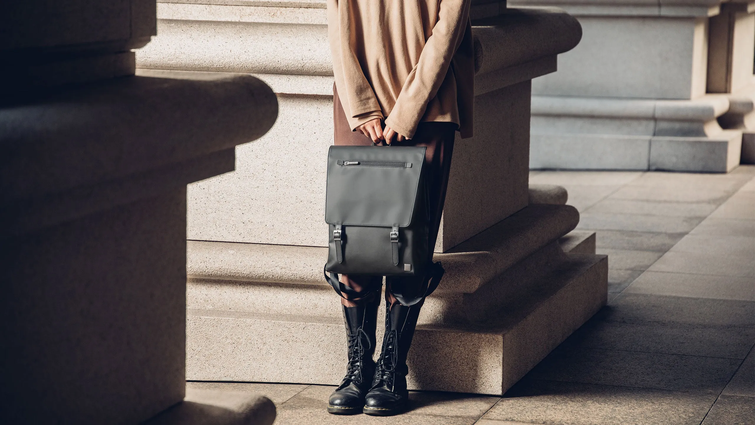 Helios Lite Leather Slim Laptop Backpack