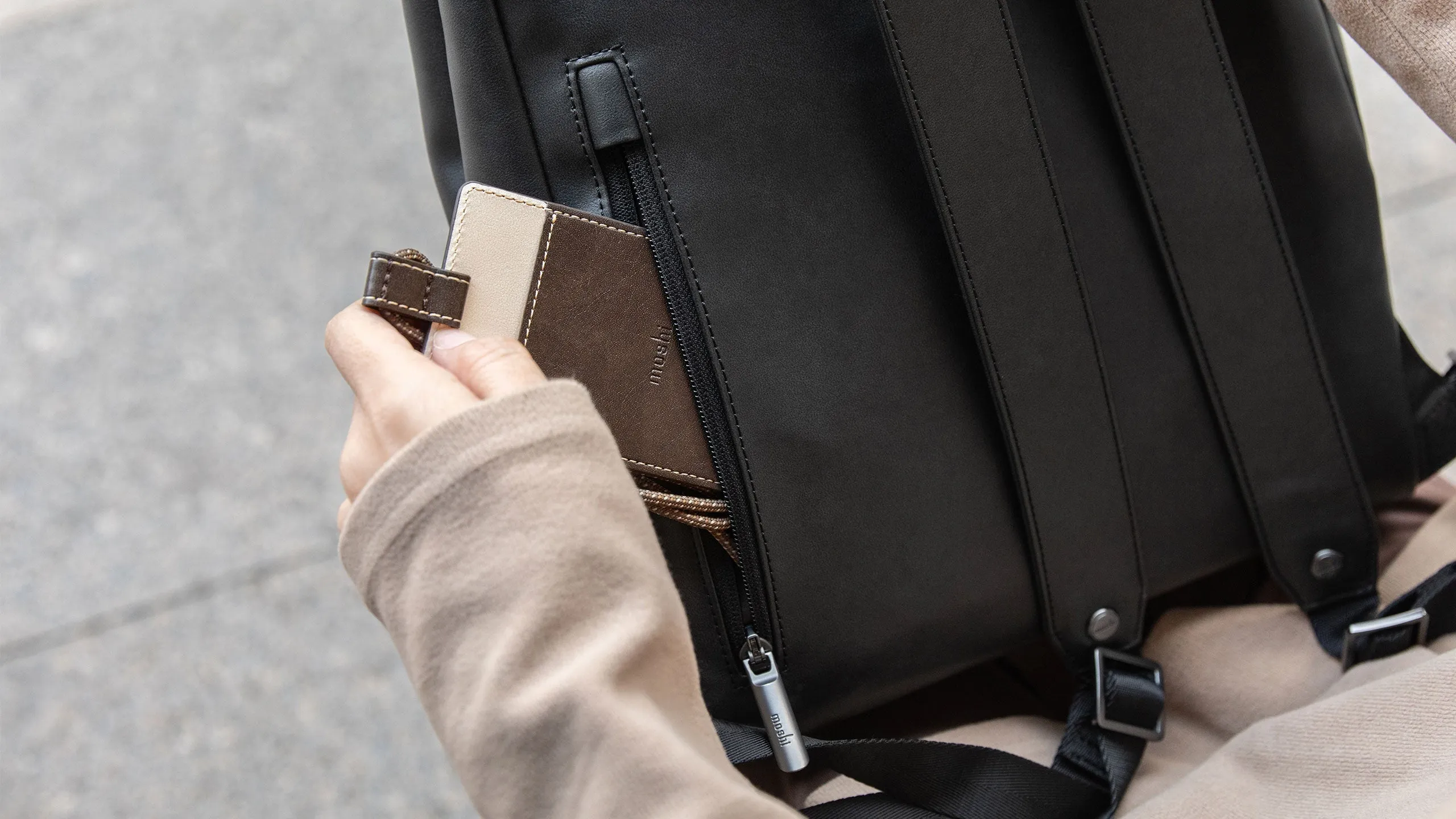 Helios Lite Leather Slim Laptop Backpack