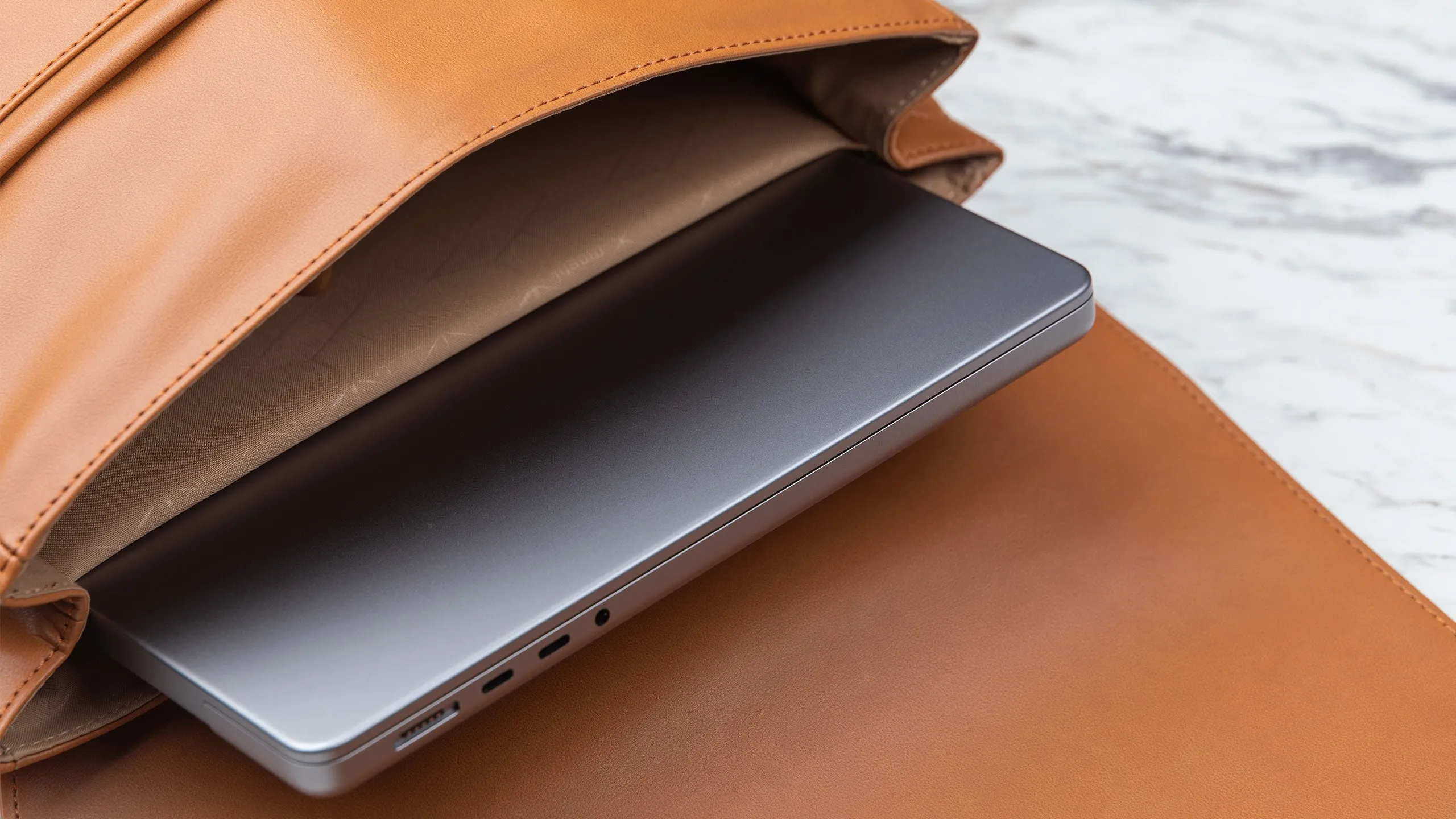 Helios Lite Leather Slim Laptop Backpack