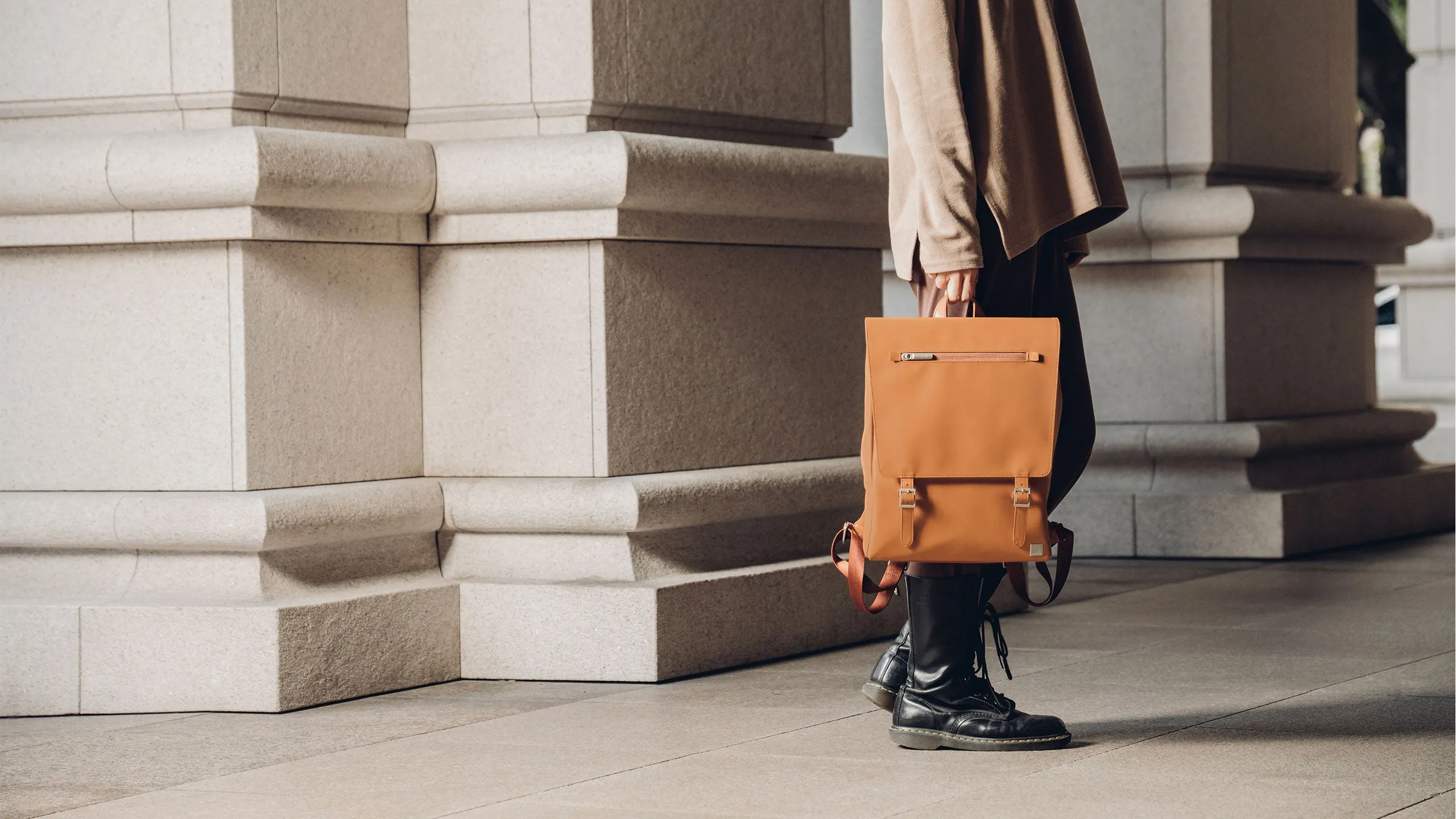 Helios Lite Leather Slim Laptop Backpack