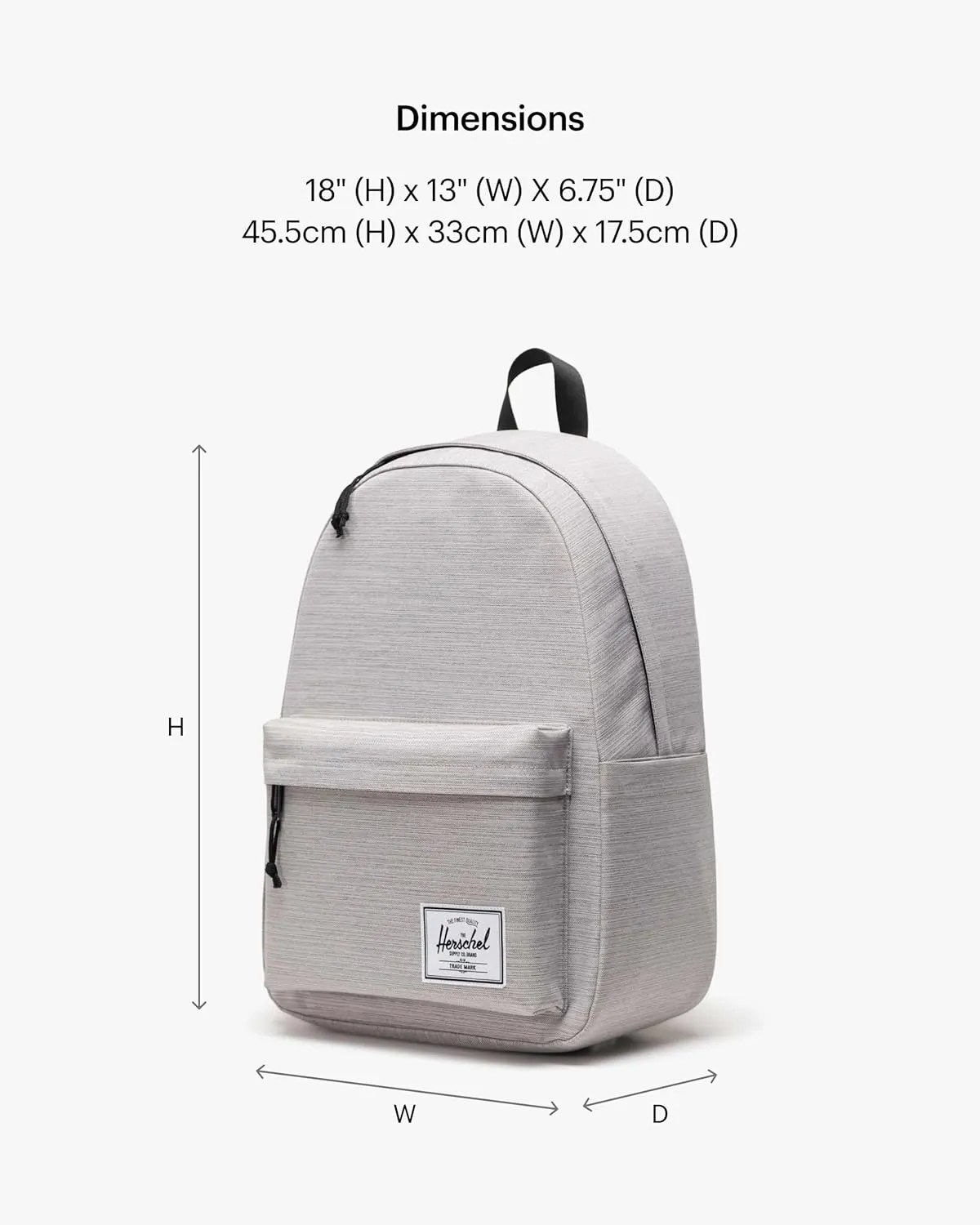 Herschel Supply Co. Herschel Classic XL Backpack, Light Grey Crosshatch, One Size
