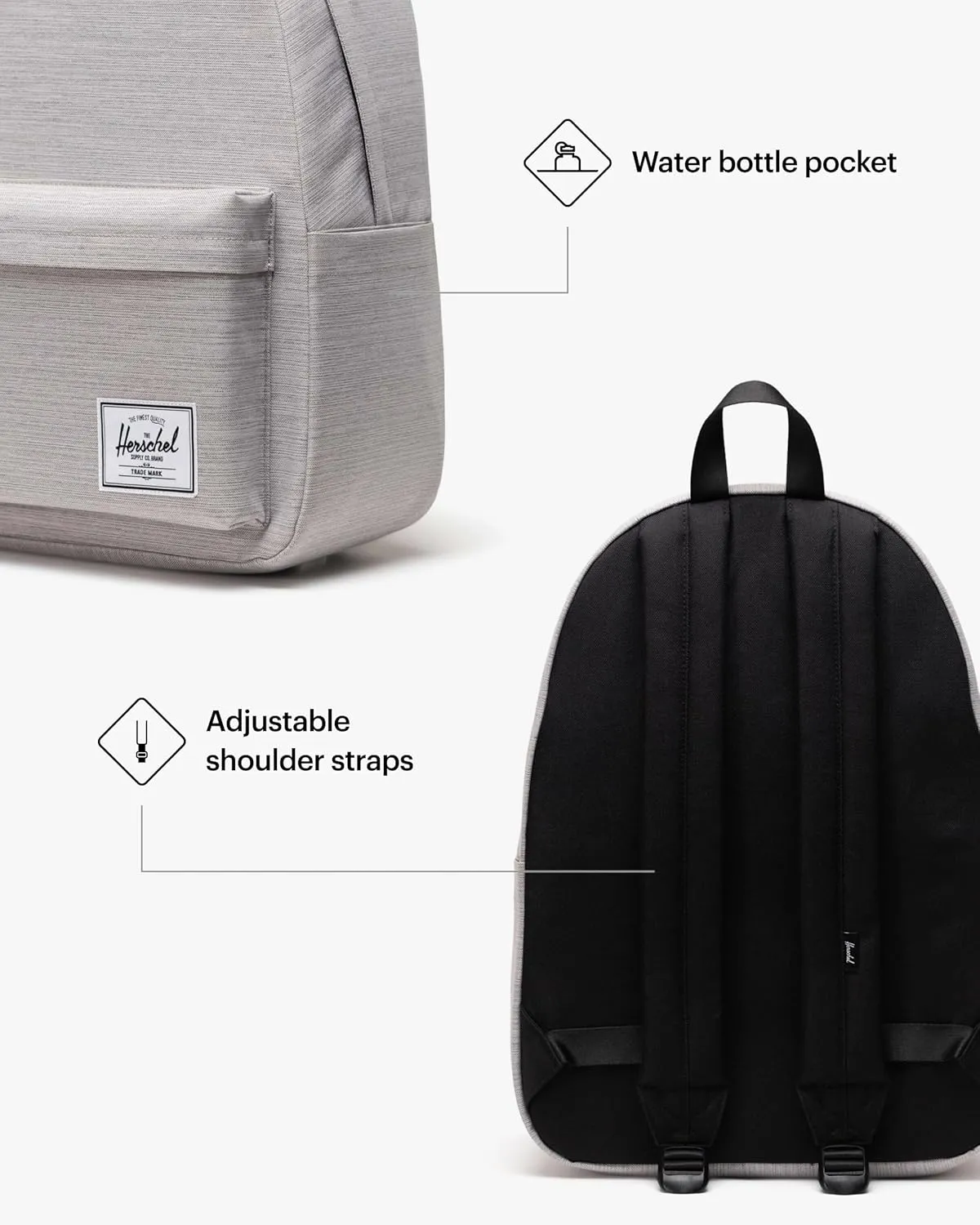 Herschel Supply Co. Herschel Classic XL Backpack, Light Grey Crosshatch, One Size