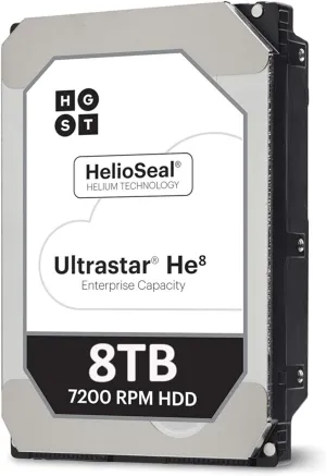 HGST Ultrastar 8TB 7200RPM SATA 6Gb/s 128MB Cache 3.5" Hard Drive HUH728080ALE600