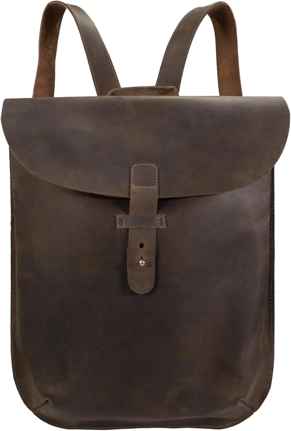 Hide & Drink, Rounded Laptop Backpack with Adjustable Straps, Portable Case, Travel Accessory, Full Grain Leather, Handmade, Bourbon Brown